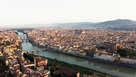 Vista-Aérea-Del-Horizonte-De-Florencia,-Citview-De-Firenze,-Italia