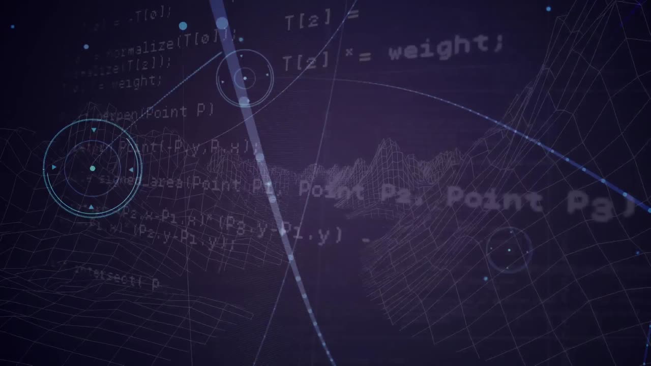 Animation of networks of connections with icons over data processing