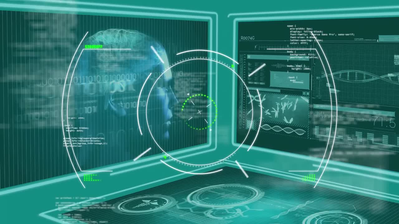 animación del cerebro con tecnología y procesamiento de datos