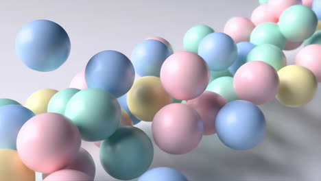 colorful pastel spheres floating in abstract space