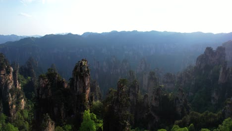 stunning aerial view of zhangjiajie's avatar mountains