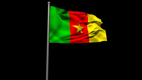 Kamerun-Nationalflagge-Weht-Am-Fahnenmast-