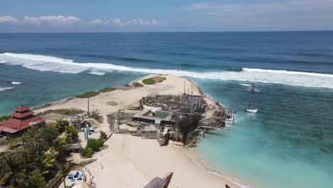 drone view of melati beach, bali, indonesia