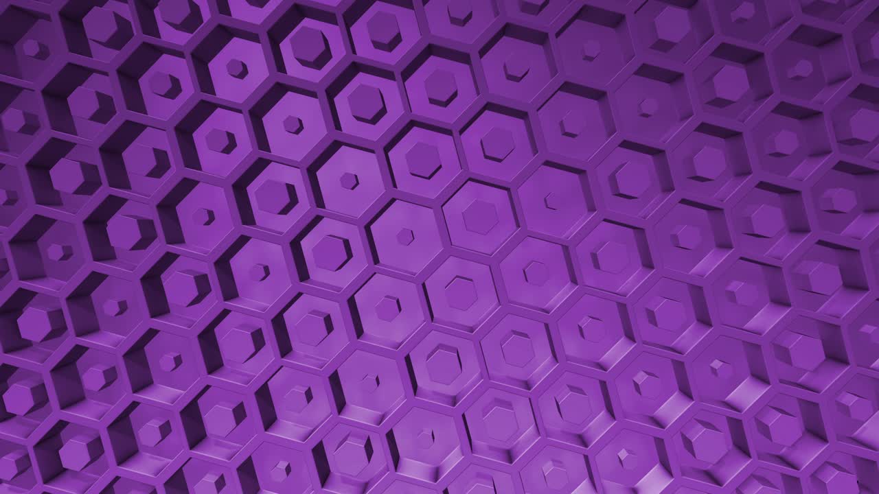 fondo de negocios lila. cajas fondo hexágono abstracto movimiento aleatorio, animación 3d loopable 4k.