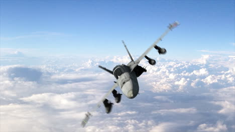 4k 공중 제트 전투기 f-18 기동이 오른쪽으로 굴러갑니다.
