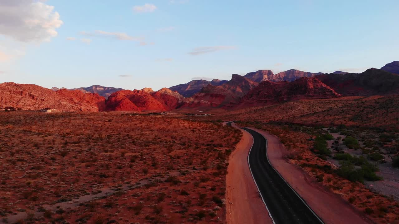 Low aerial approach to Calico Basin.  Near Las Vegas Nevada