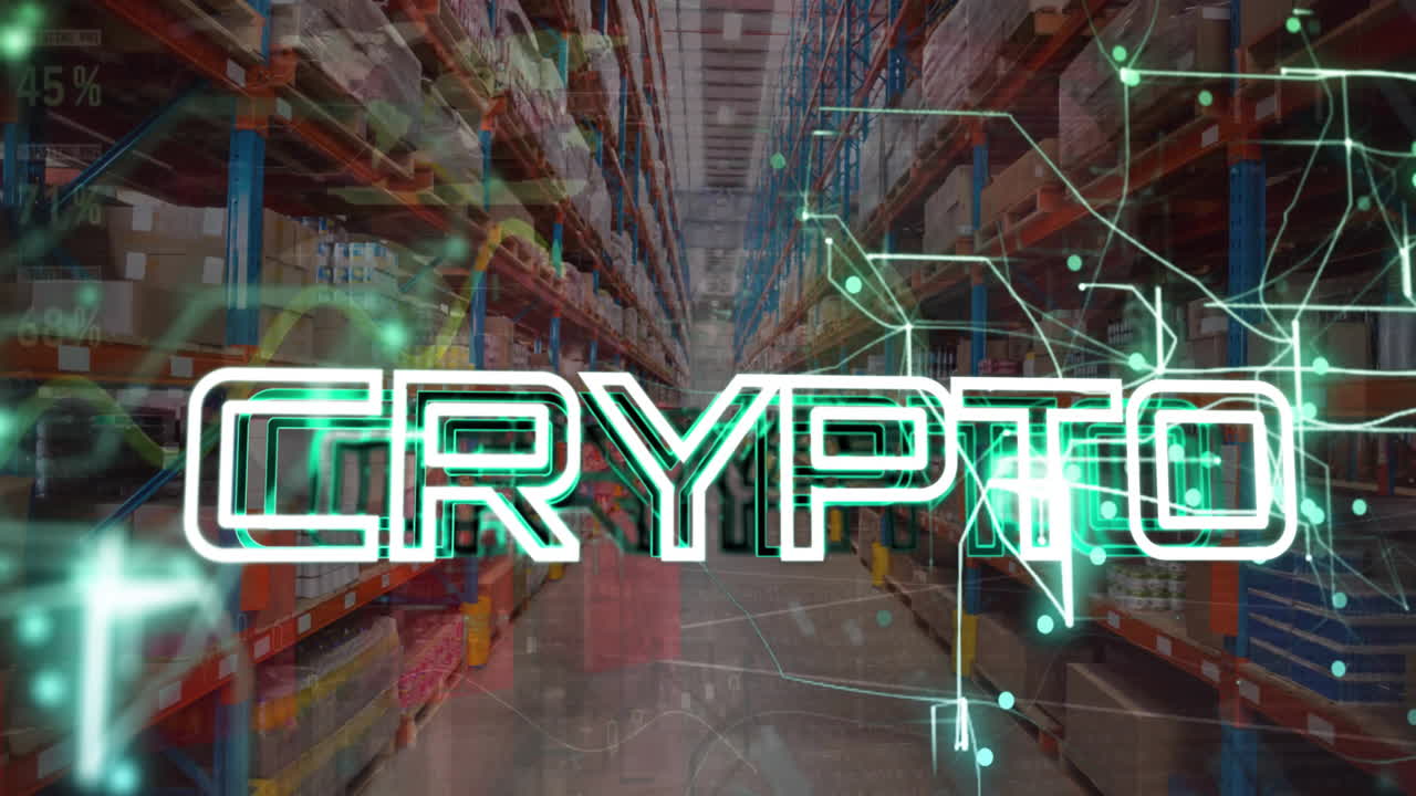 animación del texto técnico a través del procesamiento de datos y las conexiones a través del almacén