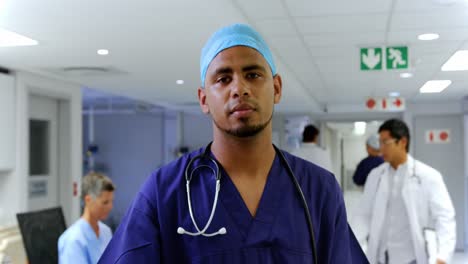 male doctor writing on clipboard in the hospital 4k