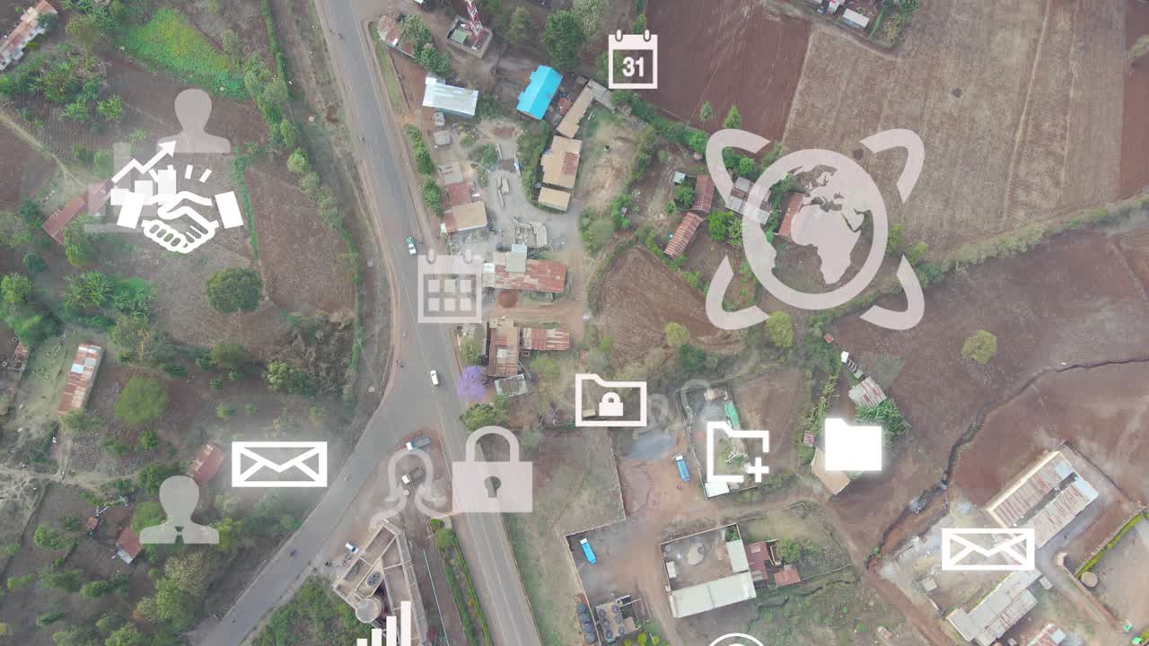 vista de paisaje de la ciudad-drone