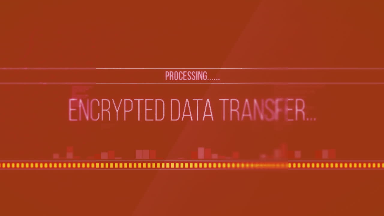 animación del procesamiento de datos sobre fondo rojo