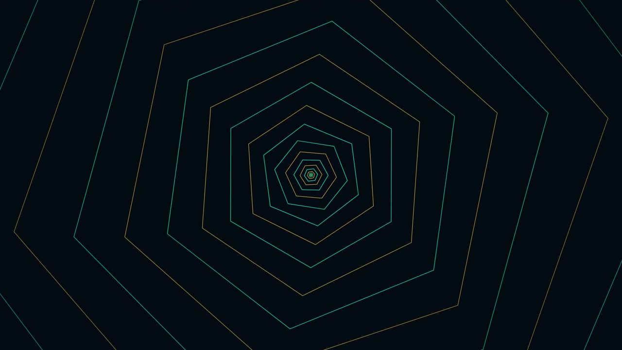 Abstract Animation of Expanding Concentric Hexagons