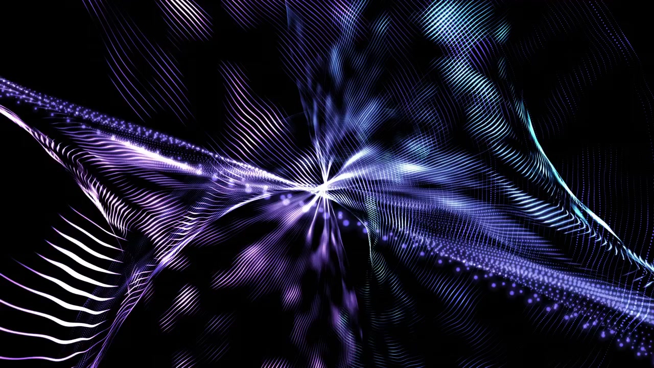 Abstract Digital Waveform Animation with Glowing Particles