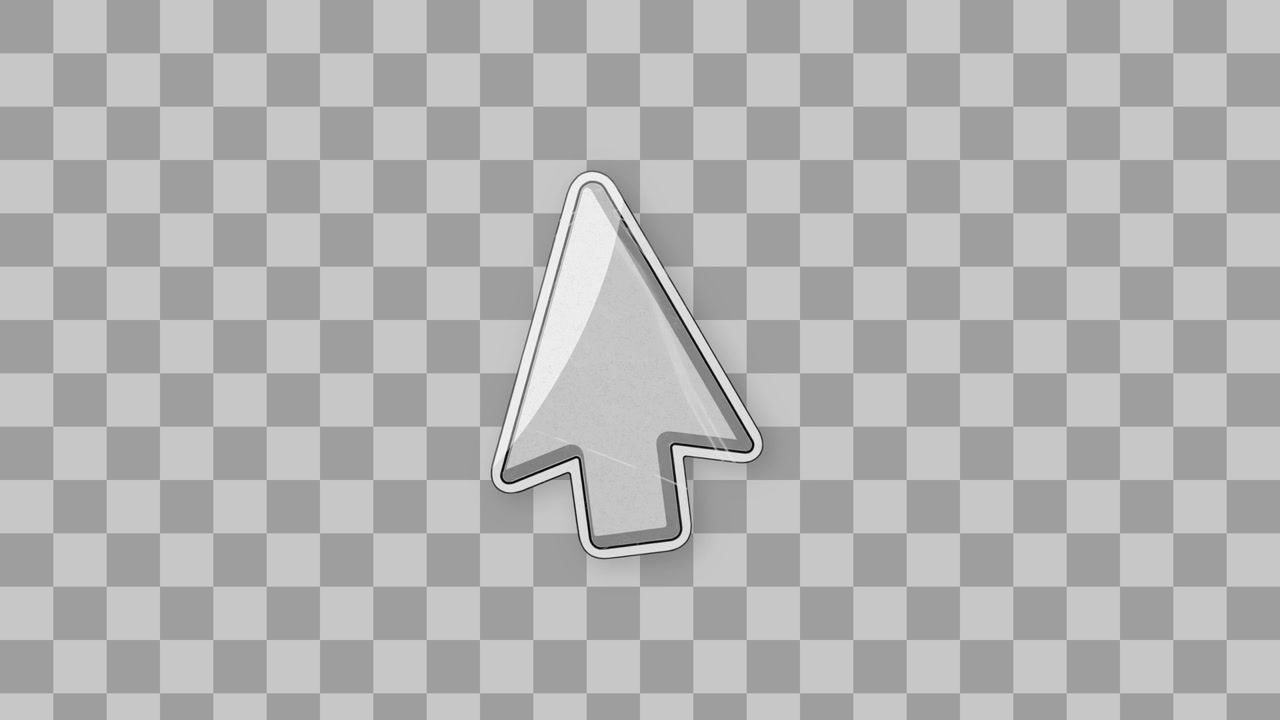 Glossy Silver Cursor Sticker