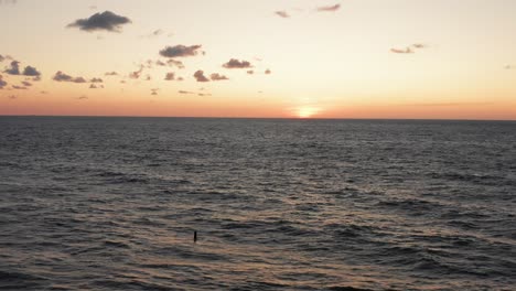 surfistas frente a la ciudad turística domburg en los países bajos durante la puesta de sol