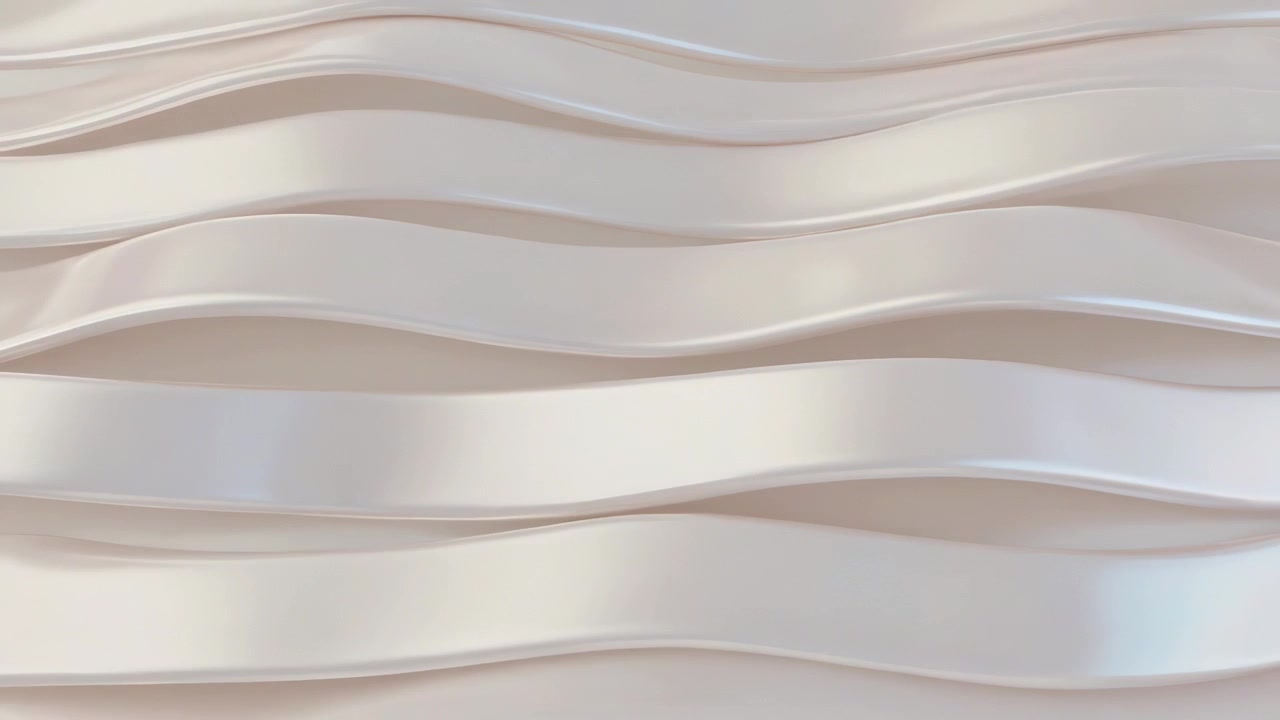 Shifting ribbon bands traveling in close-up after frame shift, showing pearly highlights