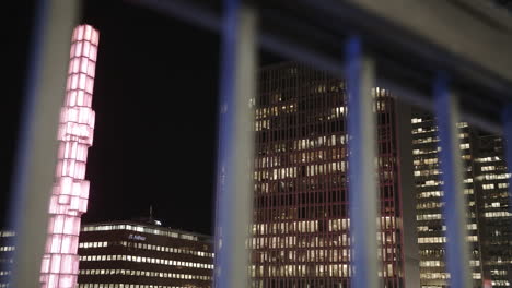 a dolly shot over one of stockholms most famous monuments, the obelisk of sergels' torg