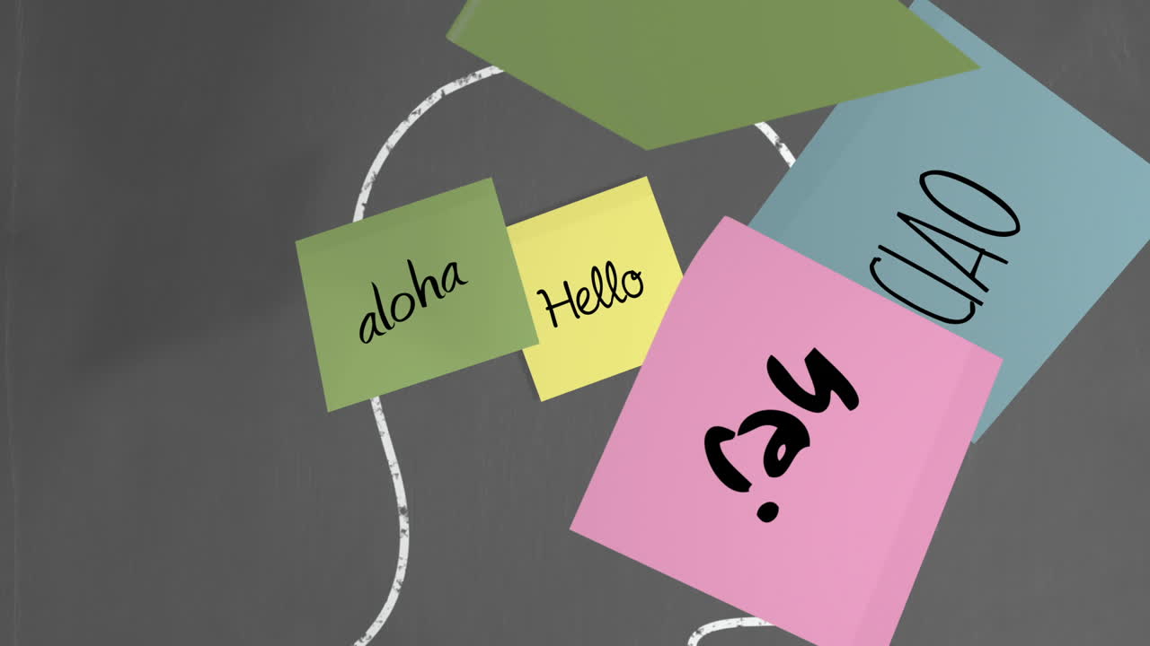 Hello post its in chalk drawn head outline