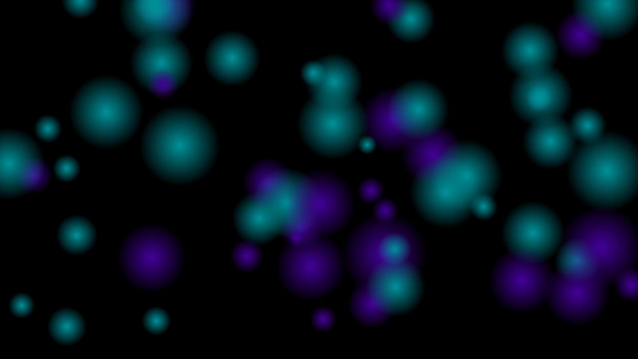 Abstract Motion Background with Floating Teal and Purple Bokeh Orbs