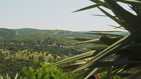 young female tourist explores foreign country on summer bulgarian holiday