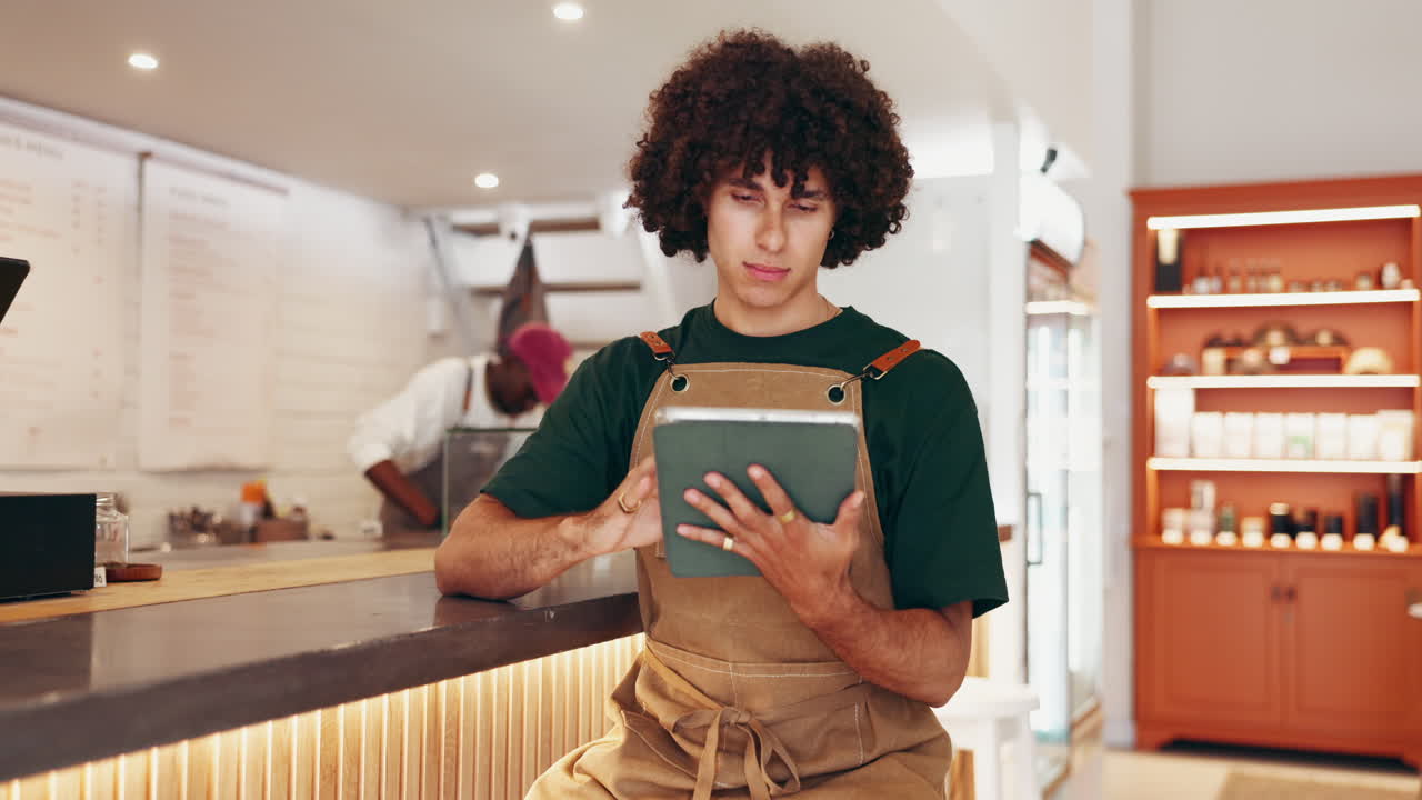Smiling barista in a cafe