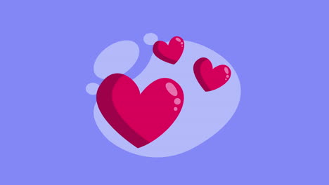 three hearts graphic design