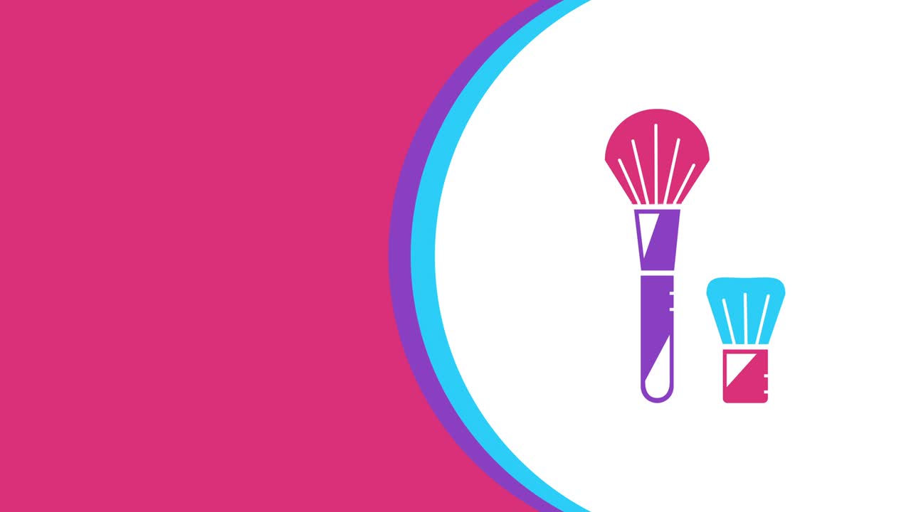 색 배경에 2 개의 화장품 질의 만화의 4k 비디오.