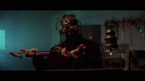 steampunk man in workshop