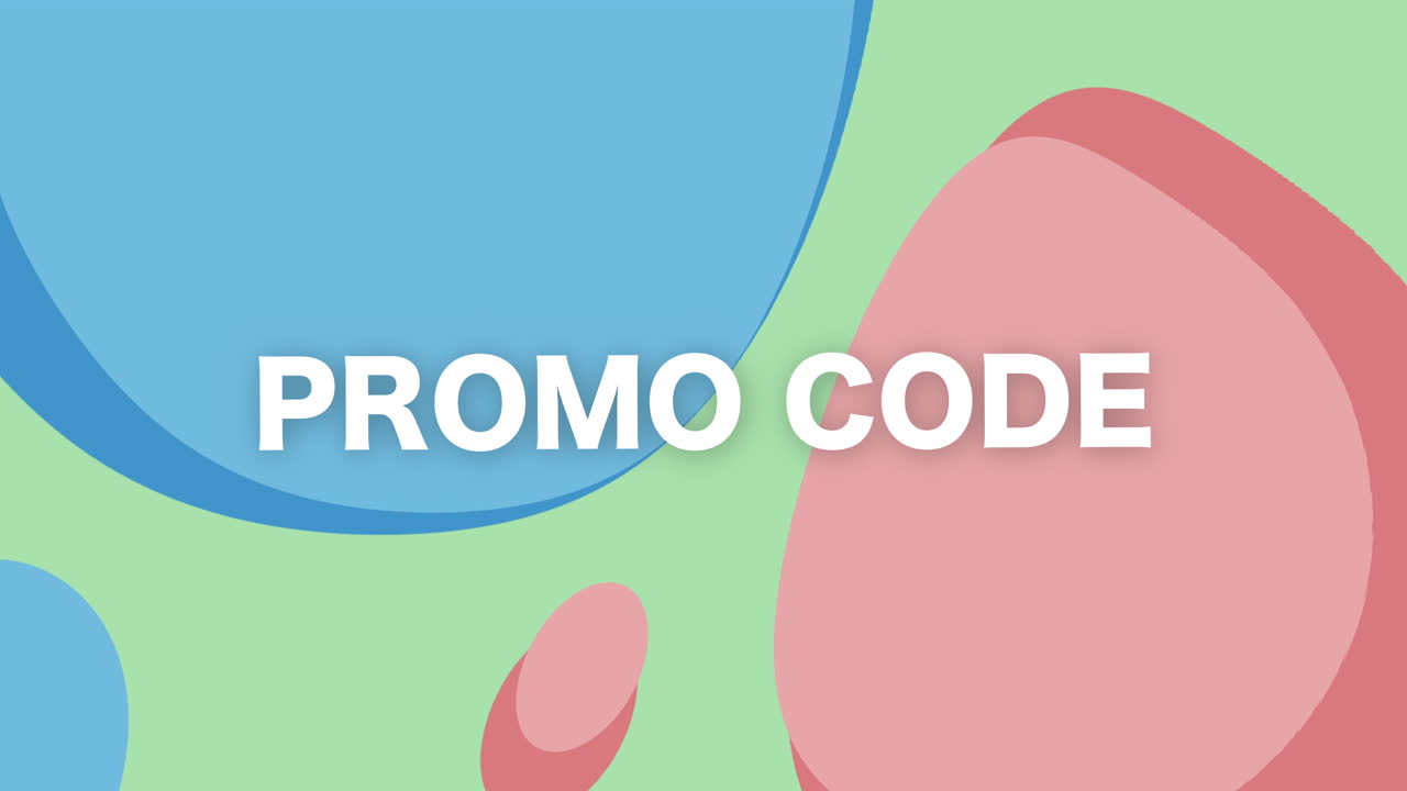 This graphic highlights a promotional sale through vibrant motion design elements