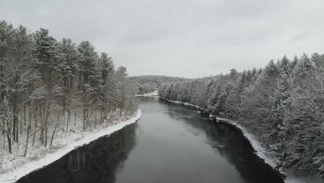 snowy banks along piscataquis river