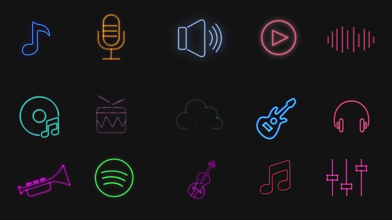 Icone musicali al neon