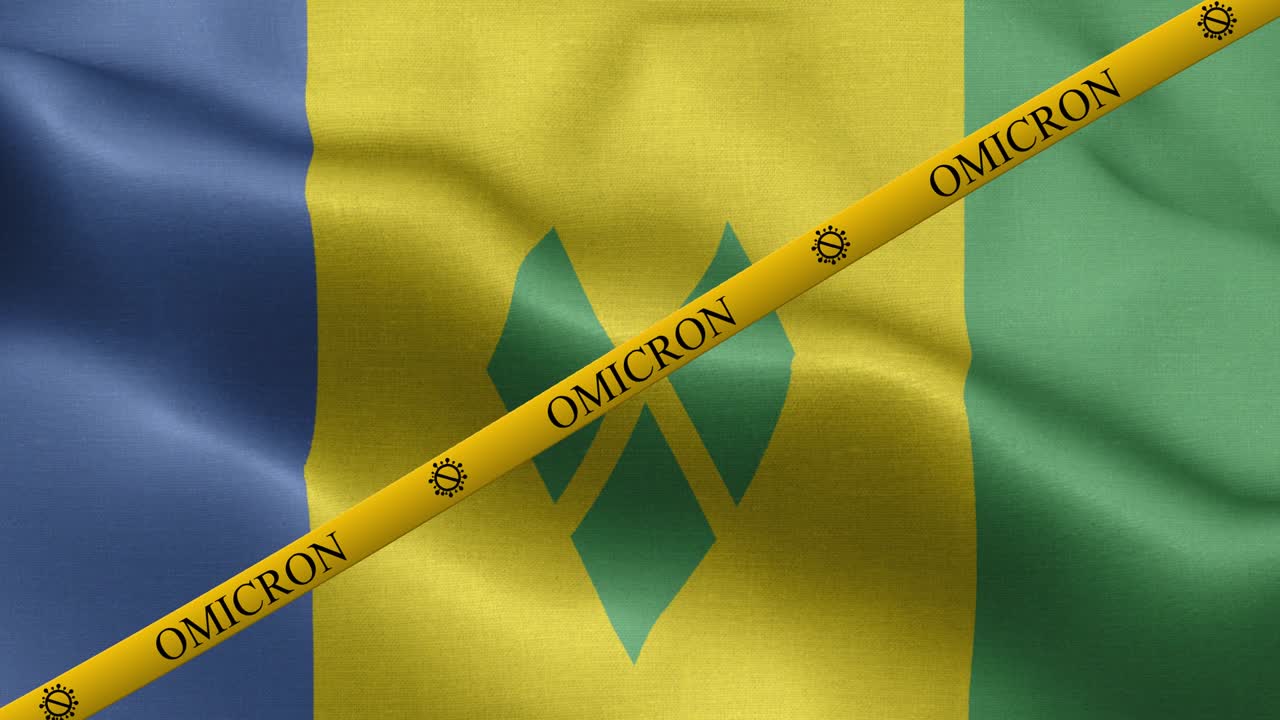 variante de omicron y franja de prohibición en san vicente y la bandera de las granadinas - bandera de san vicente y las grenadinas