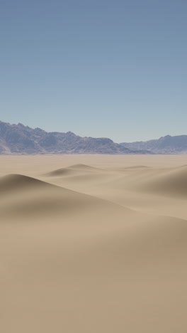 vast desert landscape with sand dunes and distant mountains