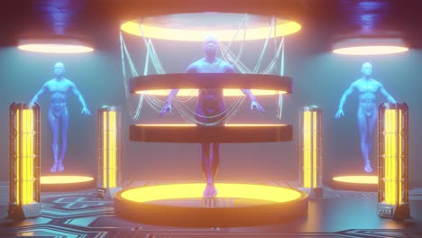 futuristic humanoid experiment