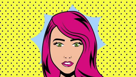 pop art face woman