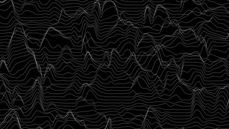 animación de bucle de rayas ultra delgadas de moda con líneas de distorsión de onda. paisaje de ruido abstracto. fondo de ondulación procedimental. 4k uhd.