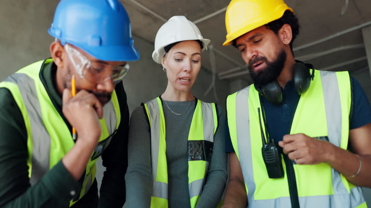 Construction Team Meeting on a Building Site