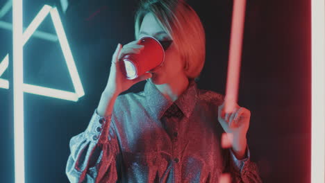 woman enjoying a night out