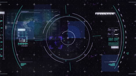 animación del procesamiento de datos sobre un fondo negro