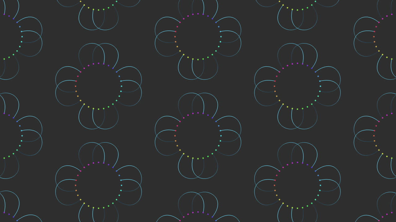 patrón de círculo simétrico colorido sobre fondo negro