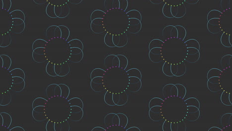 colorful symmetrical circle pattern on black background