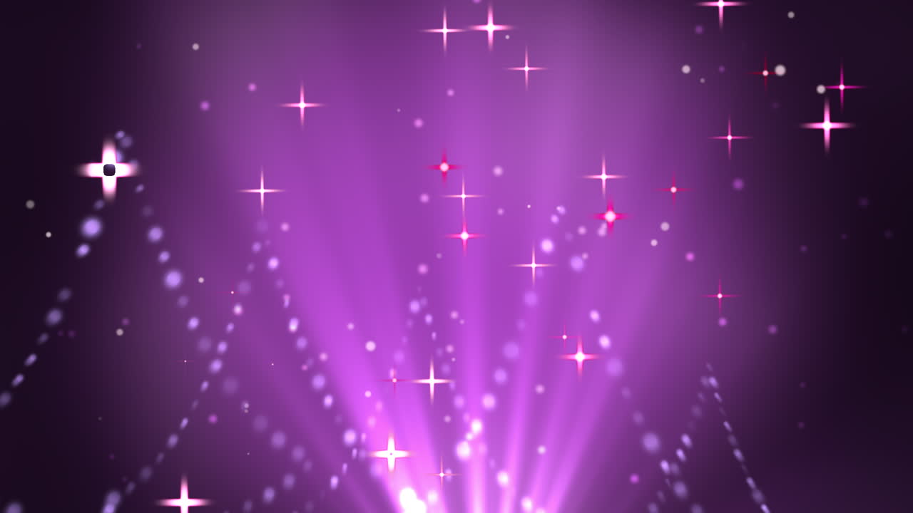 밤하늘에 무작위로 날아다니는 콘페티와 별들