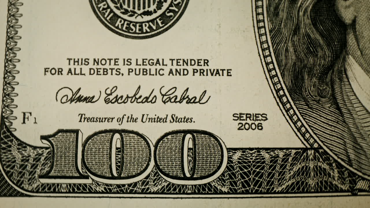 100달러 지폐의 클로즈업