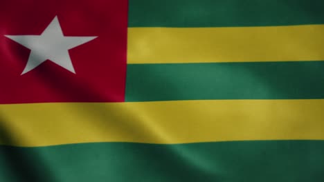 flag of togo, slow motion waving. looping animation. ideal for sport events, led screen, international competitions, motion graphics etc