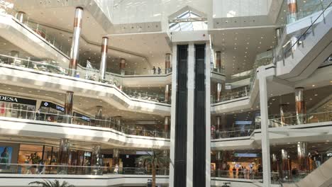 interior de un centro comercial de varios niveles