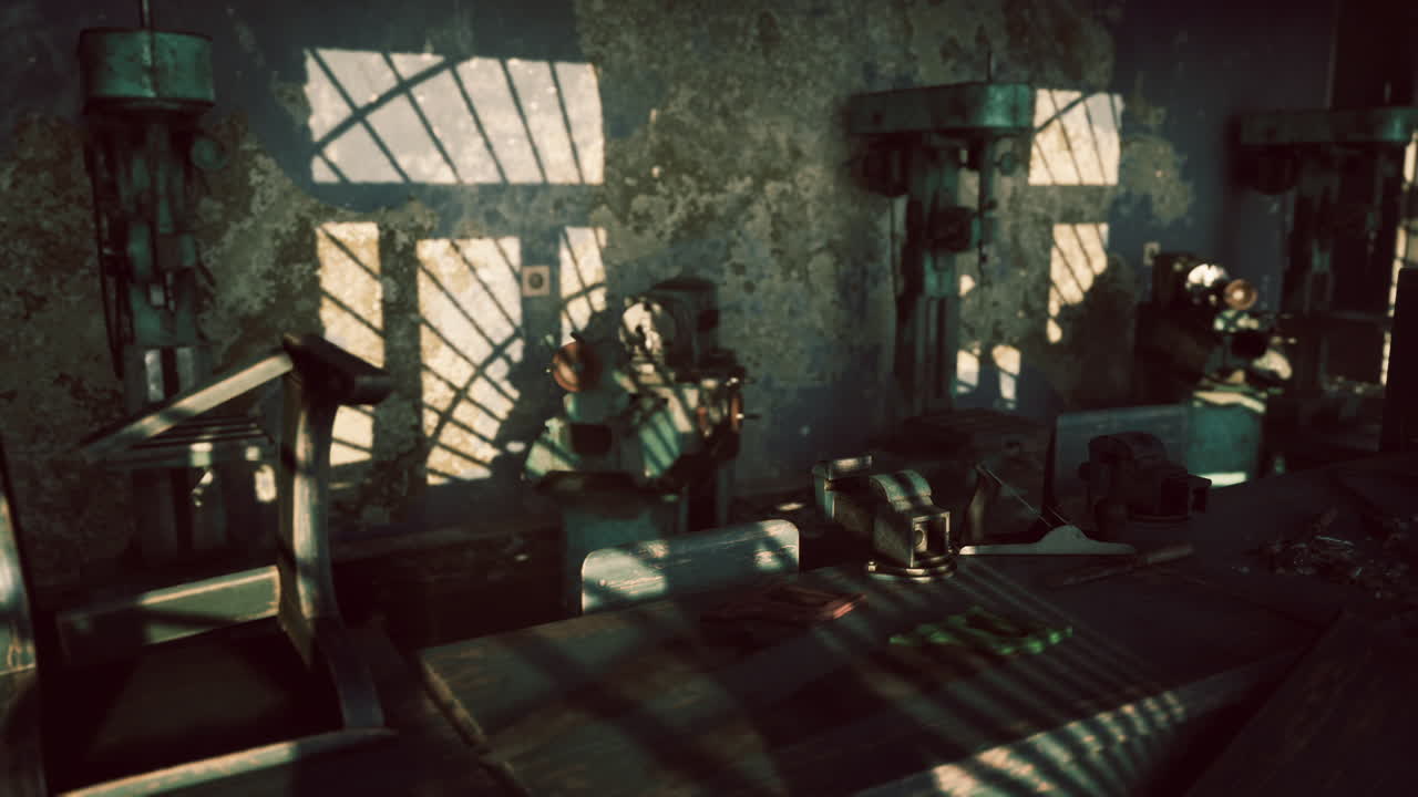 빈티지 기계와 함께 오래된 워크