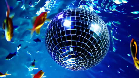 disco ball underwater with fish