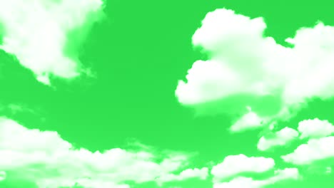 green screen of moving white clouds.