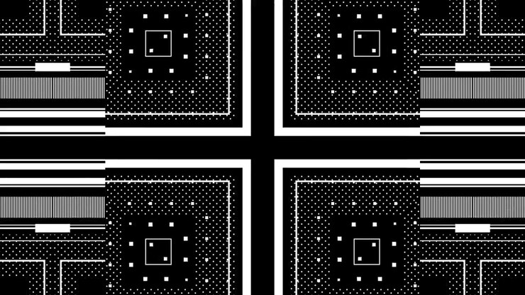 Abstrakt geometrisk mønsteranimasjon i svart og hvitt