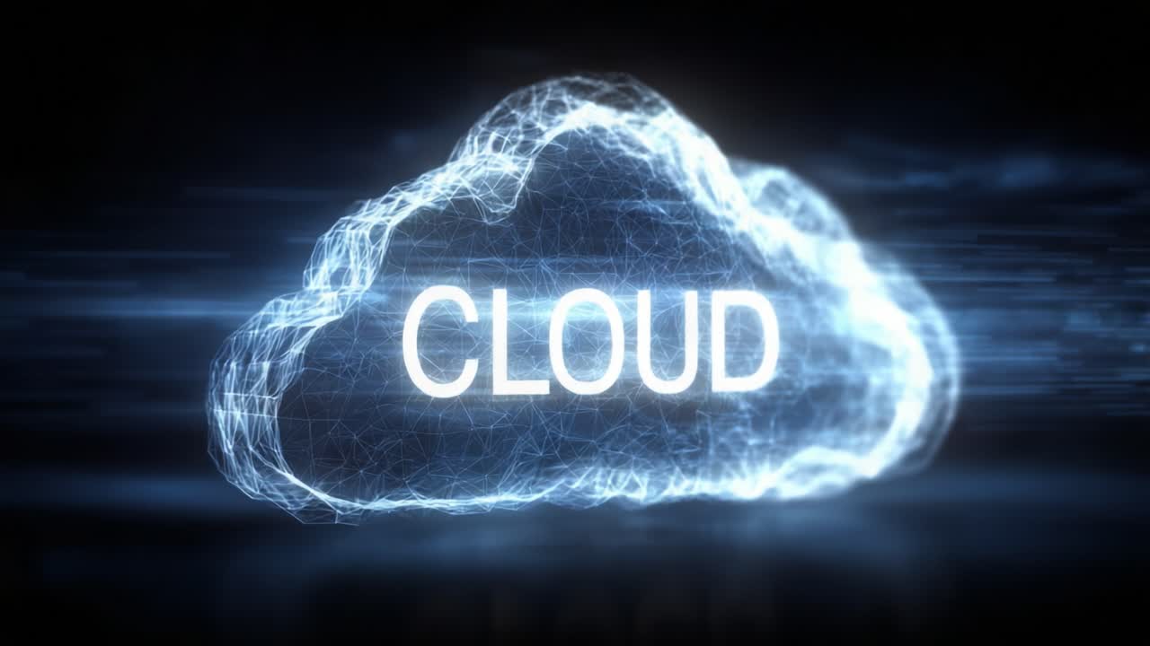 A Dynamic Representation of Cloud Technology: Visualizing Connectivity and Data Management Through a Futuristic Cloud Structure