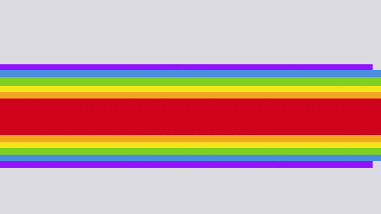 무지개 배경 위에 행복한 무지개 심장의 애니메이션